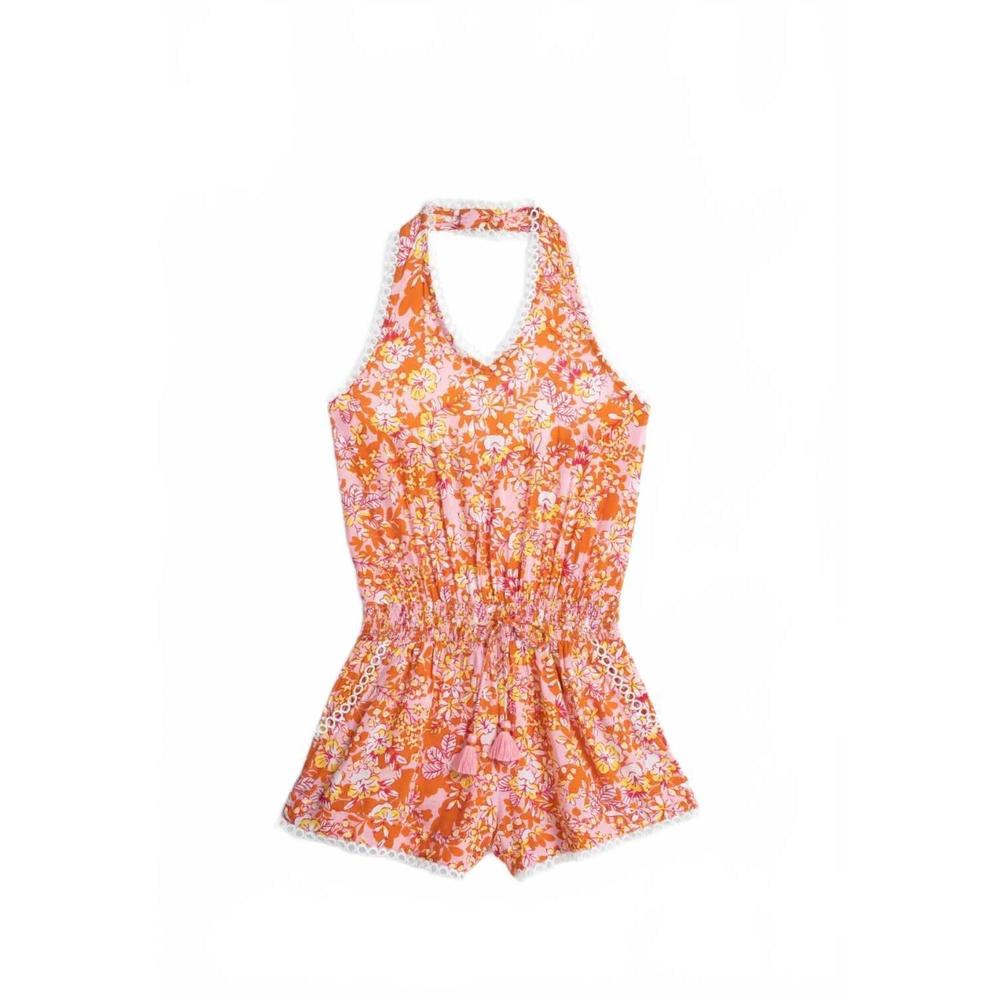 NEW POUPETTE ST BARTH kid's short jumpsuit beth in pink sweet bell